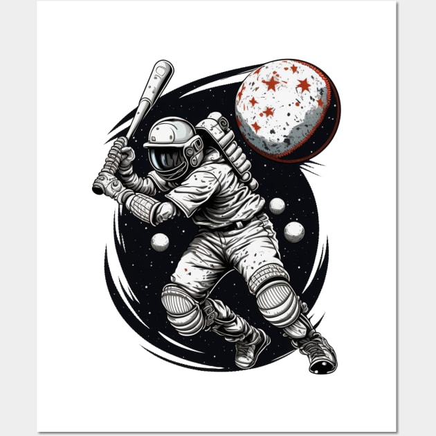 Baseball Astronaut #1 Wall Art by Chromatic Fusion Studio